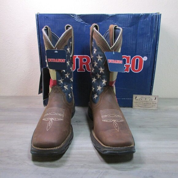 Durango Women's 10 Lady Rebel 10" Patriotic Flag Western Boots Red/White/Blue - Picture 2 of 5